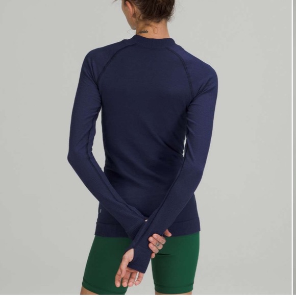 Lululemon Keep the Heat Thermal Long Sleeve Shirt Night Sea Size Medium - Picture 3 of 15